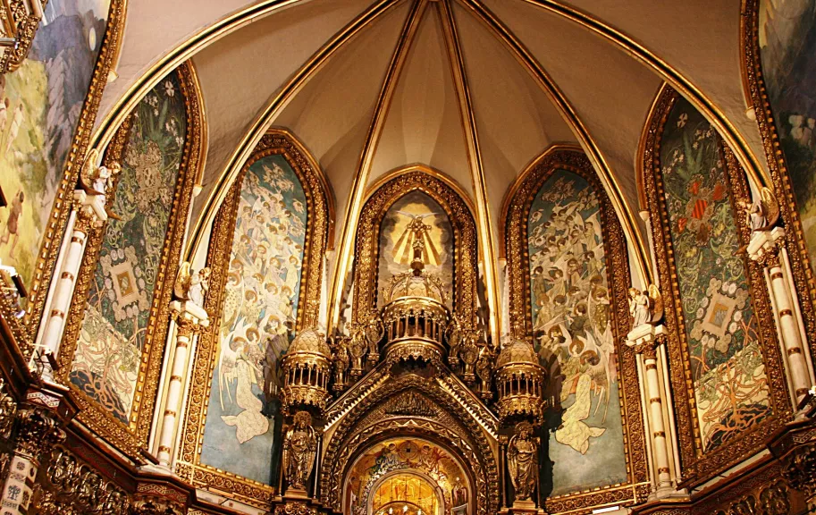 Interior of the dome Basílica de Montserrat Montserrat 2014